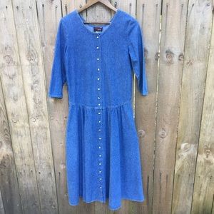 Vintage 80s Drop Waist Denim Dress EUC sz S